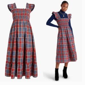 Hill House Ellie Nap Dress in Red Tartan Plaid, Size XL, EUC